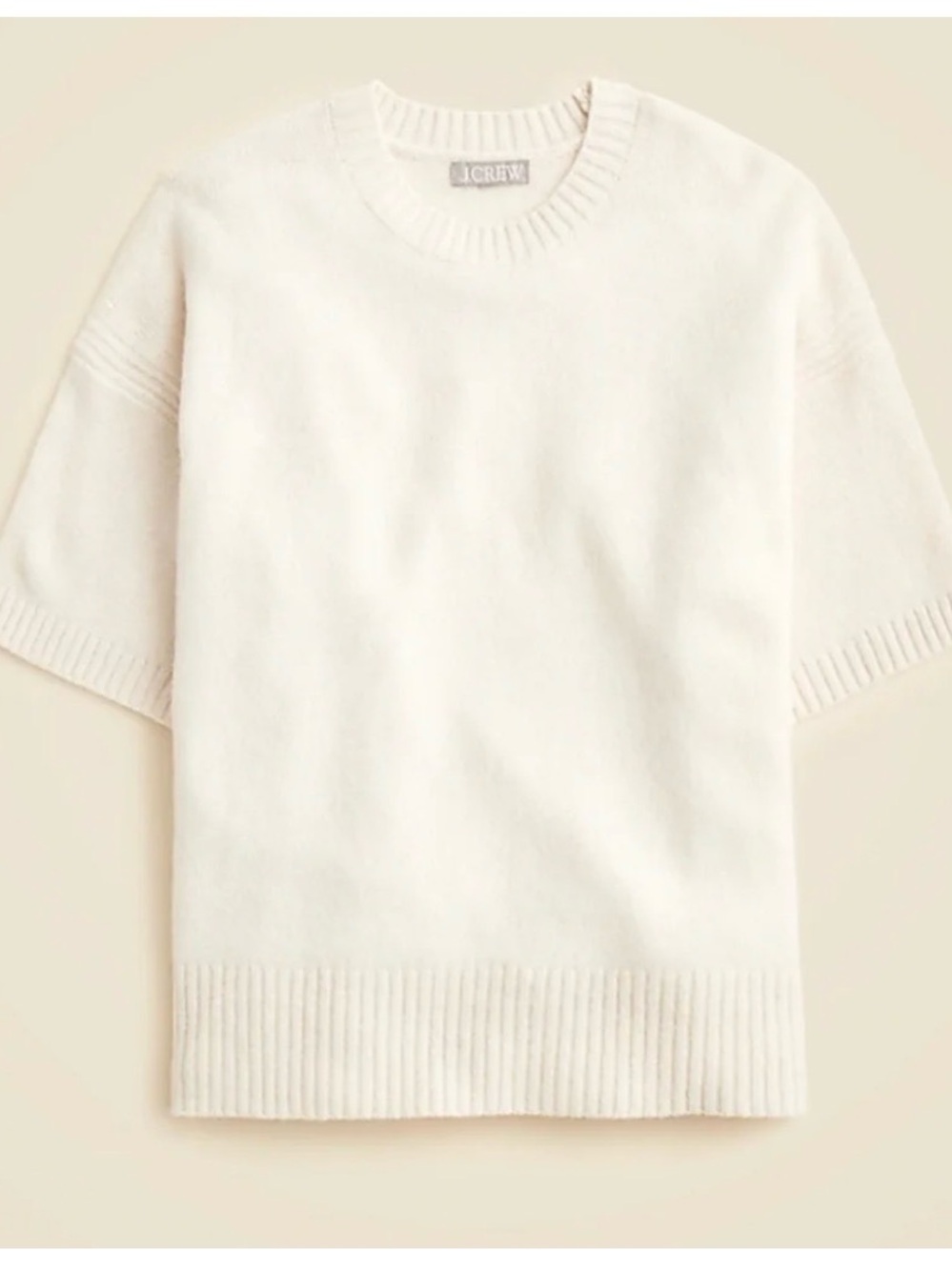 J.Crew Women's Cream sweater-tee in vintage wool Sweater Sz SMall